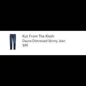 Dayna distressed skinny jeans Kut from the Kloth